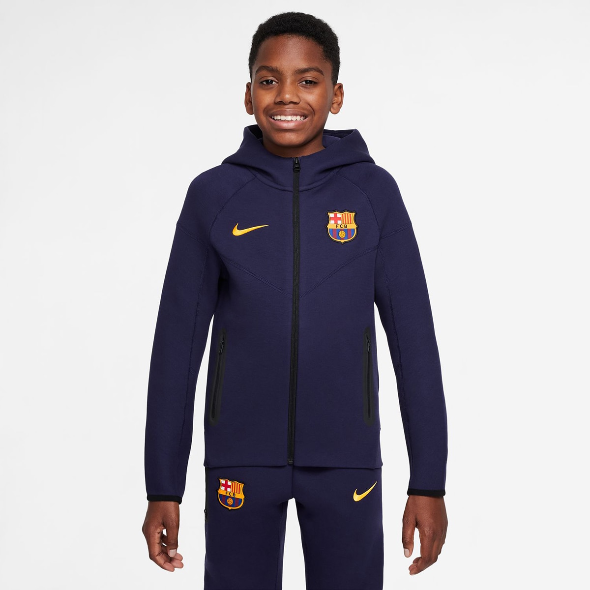 Sweatshirt de Criança FC Barcelona 2025-2026 Tech Fleece Roxo-1