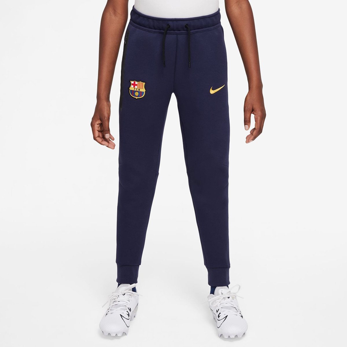 Calças de Criança FC Barcelona 2025-2026 Tech Fleece Roxo-1