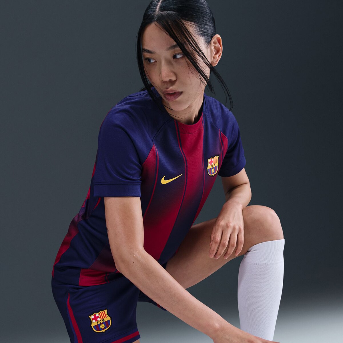 T-shirt 1.º Equipamento FC Barcelona 2025-2026 Stadium Azul / Grená-3