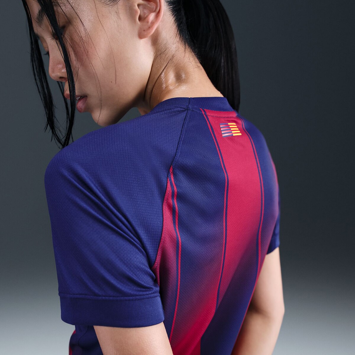 T-shirt 1.º Equipamento FC Barcelona 2025-2026 Stadium Azul / Grená-4