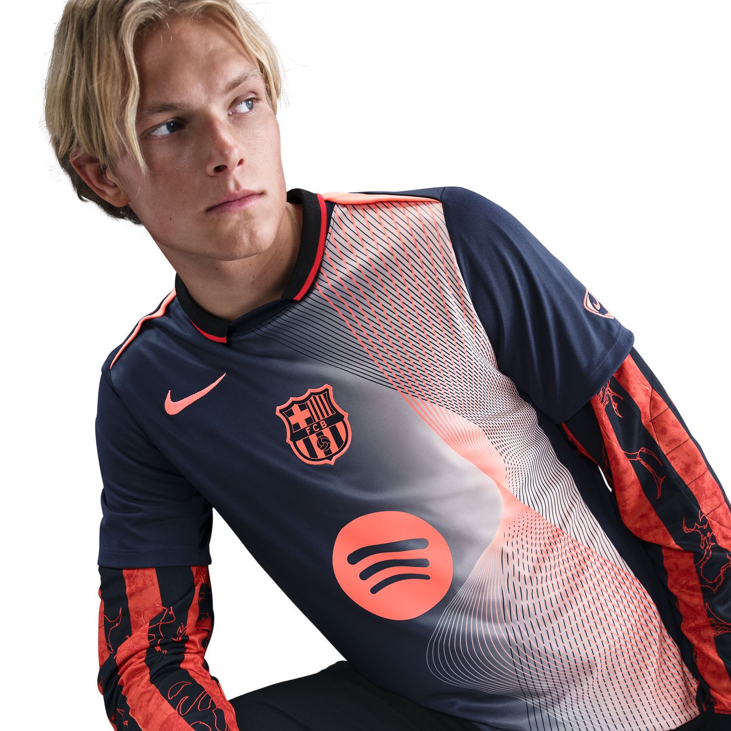 T-shirt de Homem FC Barcelona 2025-2026 Academy Pro Azul-marinho-4