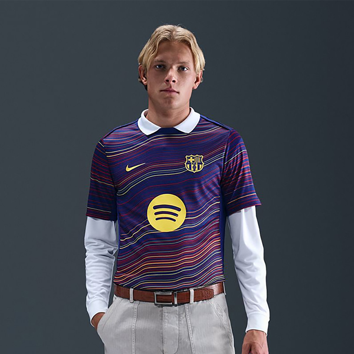 T-shirt de Homem FC Barcelona 2025-2026 Academy Pro Azul-1
