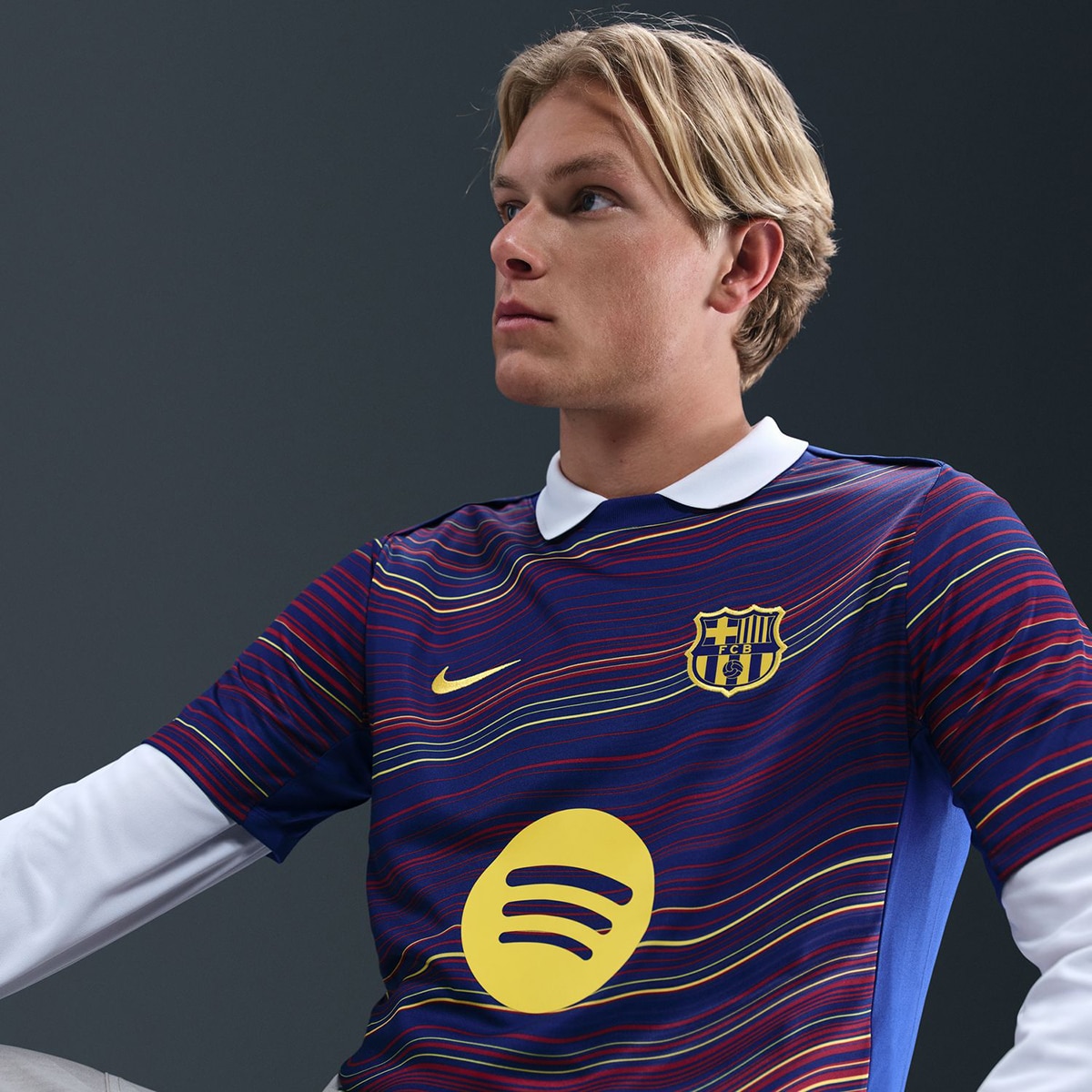 T-shirt de Homem FC Barcelona 2025-2026 Academy Pro Azul-3