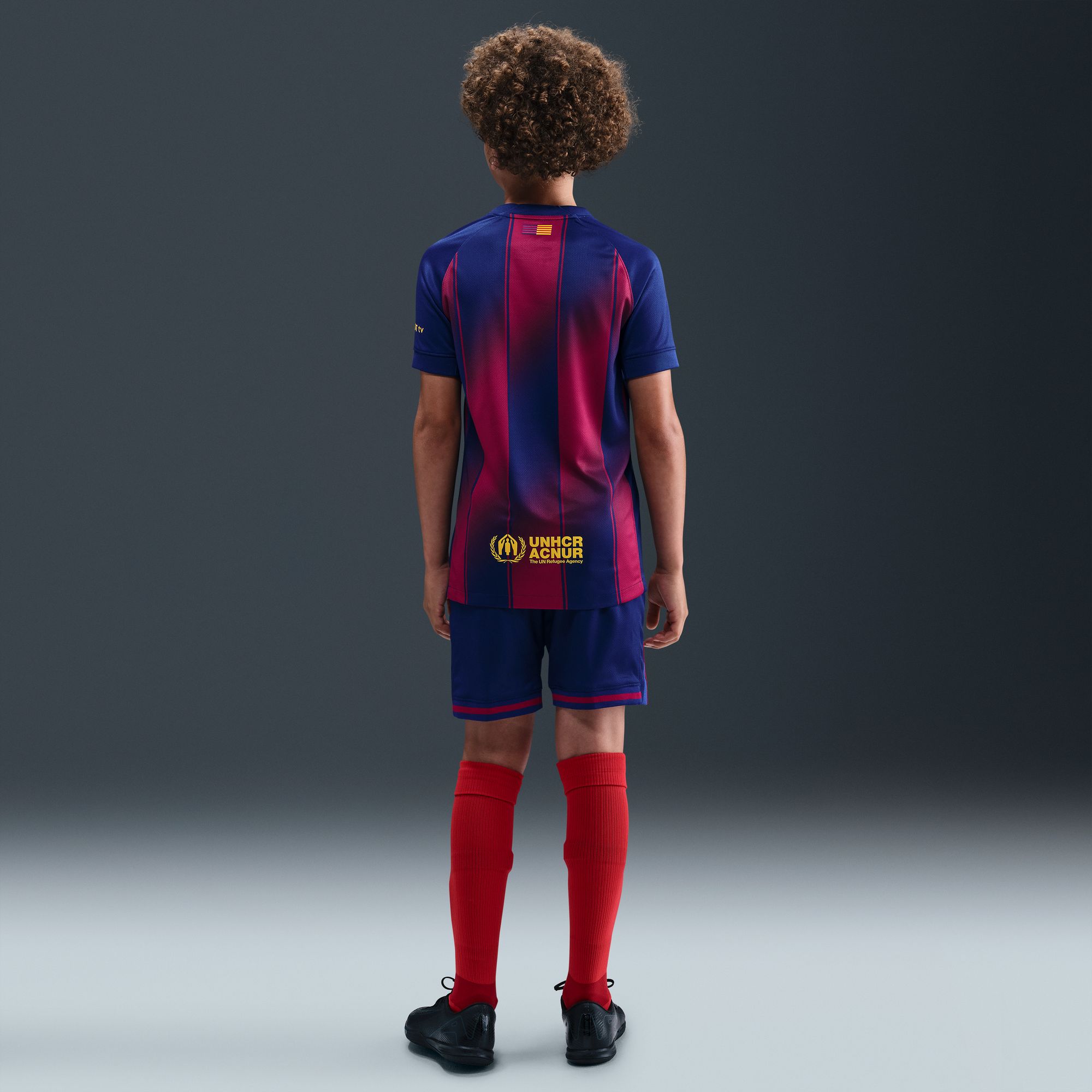 T-shirt de Criança 1.º Equipamento FC Barcelona 2025-2026 Stadium Azul / Grená-2