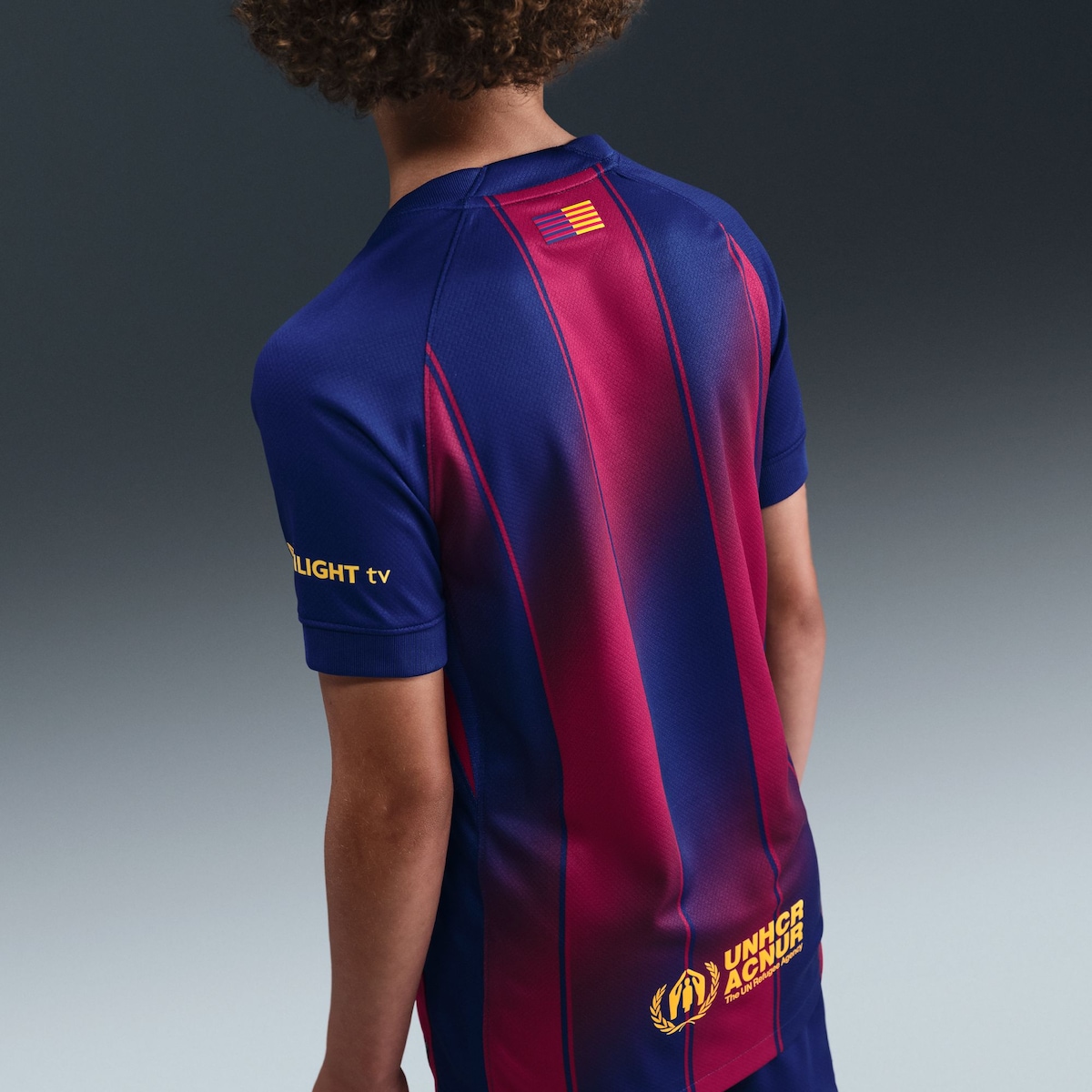 T-shirt de Criança 1.º Equipamento FC Barcelona 2025-2026 Stadium Azul / Grená-4