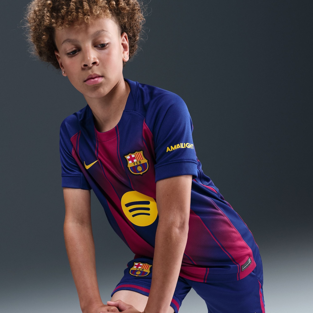 T-shirt de Criança 1.º Equipamento FC Barcelona 2025-2026 Stadium Azul / Grená-5