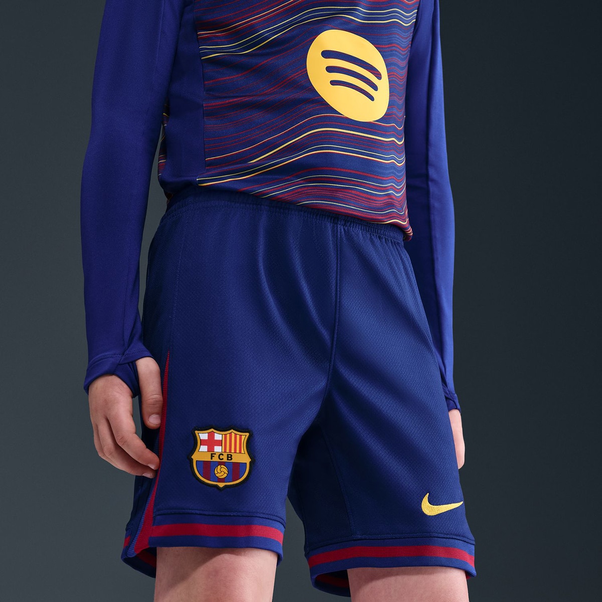 Calções de Criança 1.º Equipamento FC Barcelona 2025-2026 Stadium Azul / Grená-1