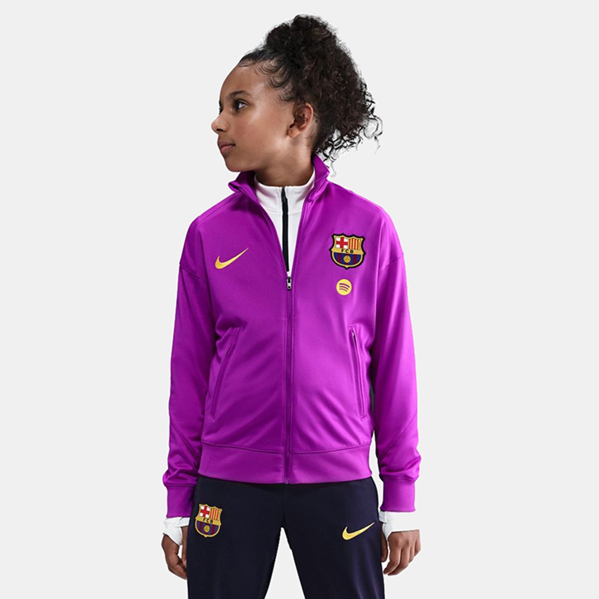 Fato de Treino de Criança FC Barcelona 2025-2026 Strike Roxo-1