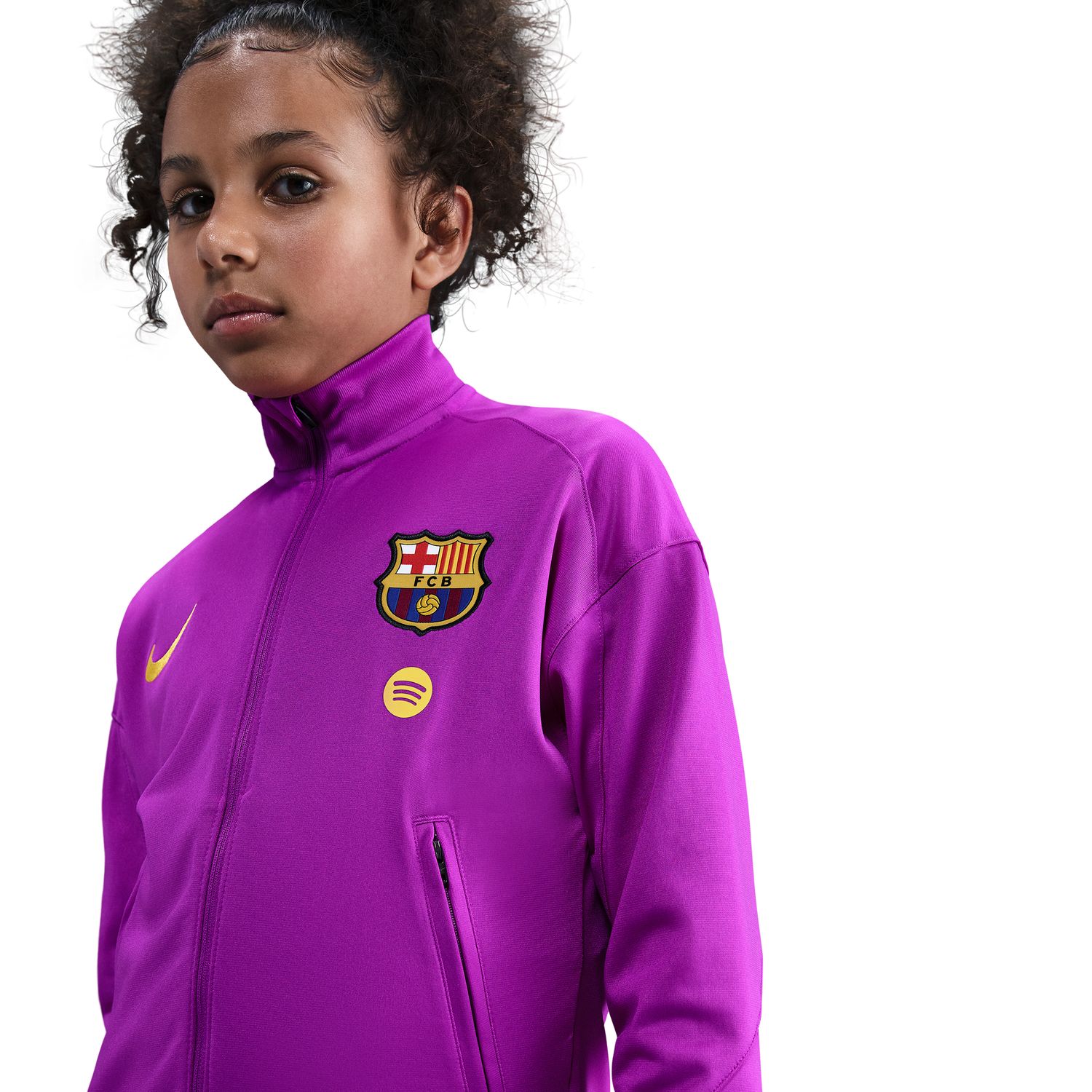 Fato de Treino de Criança FC Barcelona 2025-2026 Strike Roxo-3