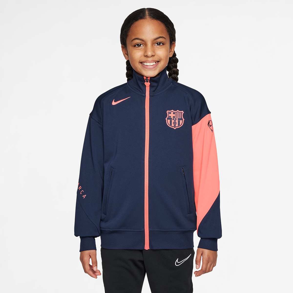 Casaco de Criança FC Barcelona 2025-2026 Academy Pro Anthem Azul-marinho-1