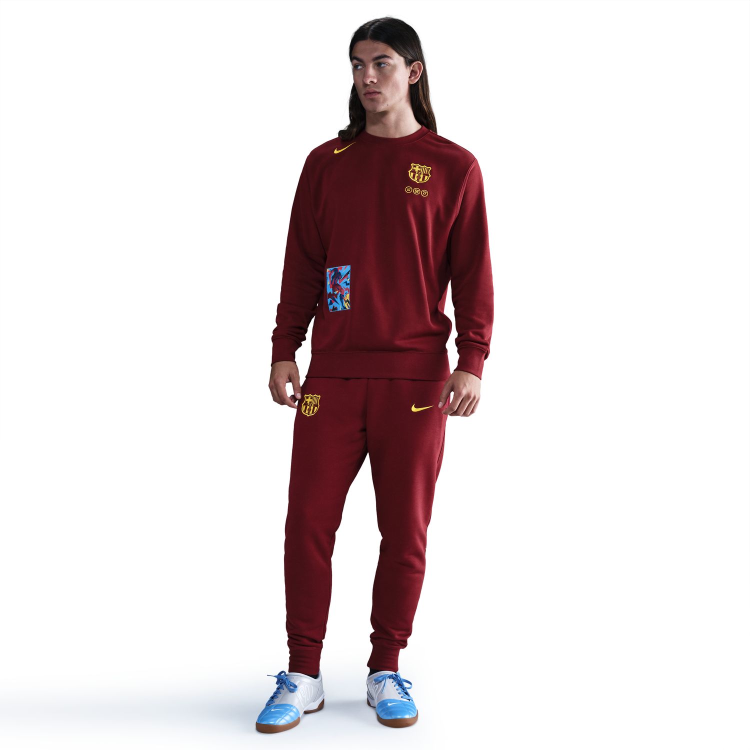 Sweatshirt de Homem FC Barcelona 2025-2026 SE Vermelho / Amarelo-3