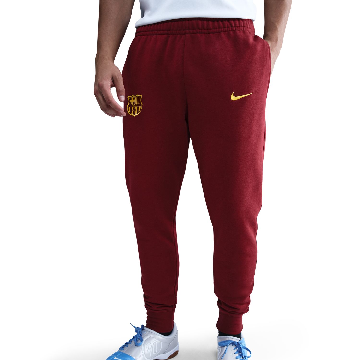 Calças de Homem FC Barcelona 2025-2026 Club Vermelho / Amarelo-1