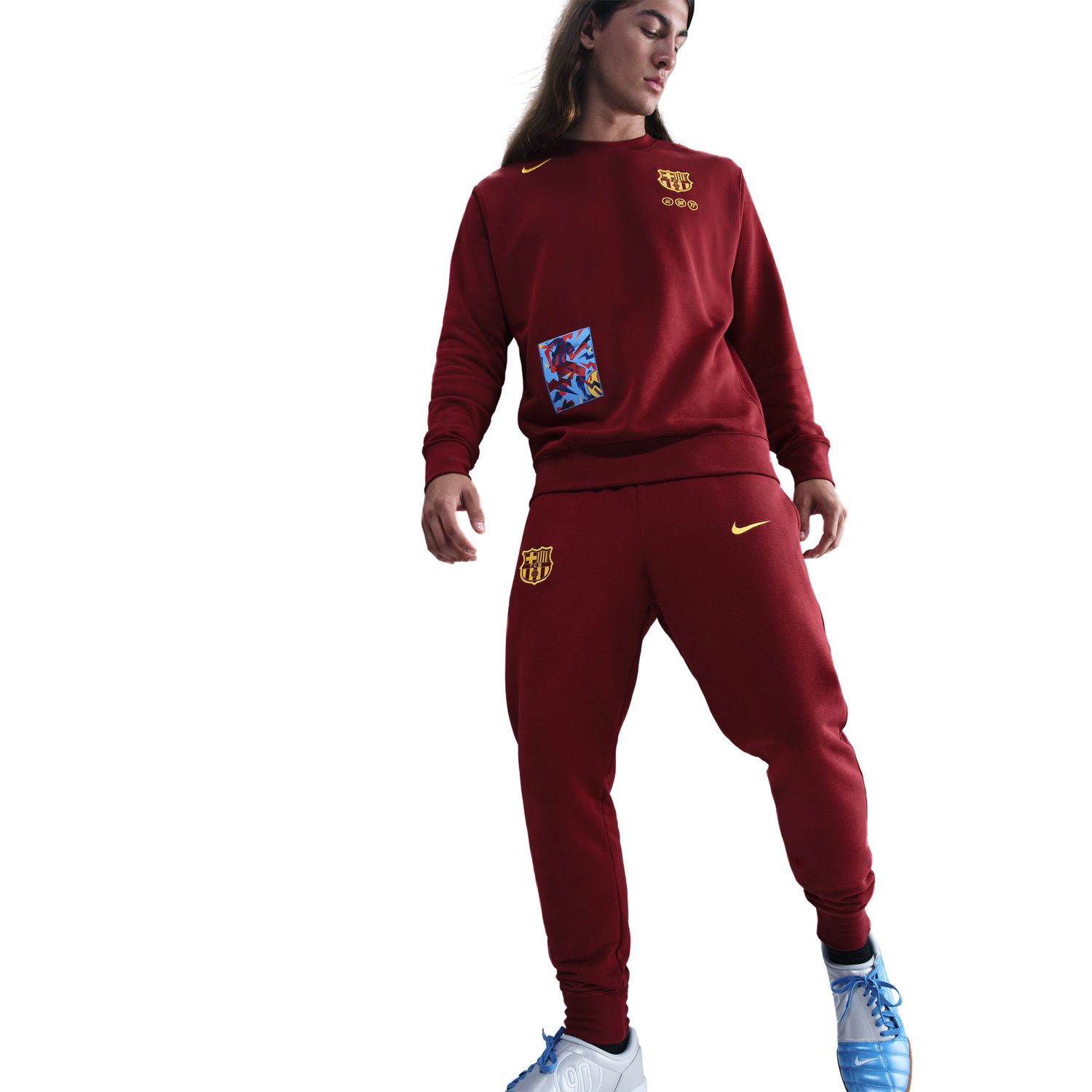 Calças de Homem FC Barcelona 2025-2026 Club Vermelho / Amarelo-5
