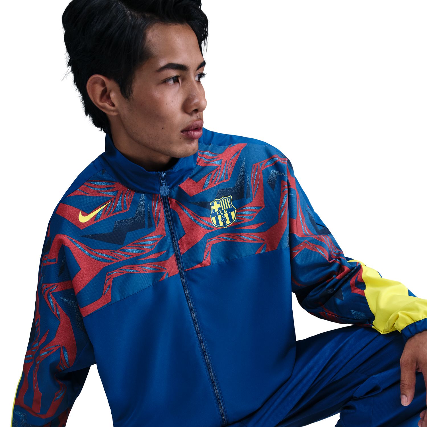 Sweatshirt de Homem FC Barcelona 2025-2026 Starting 5 SE Azul / Amarelo-5