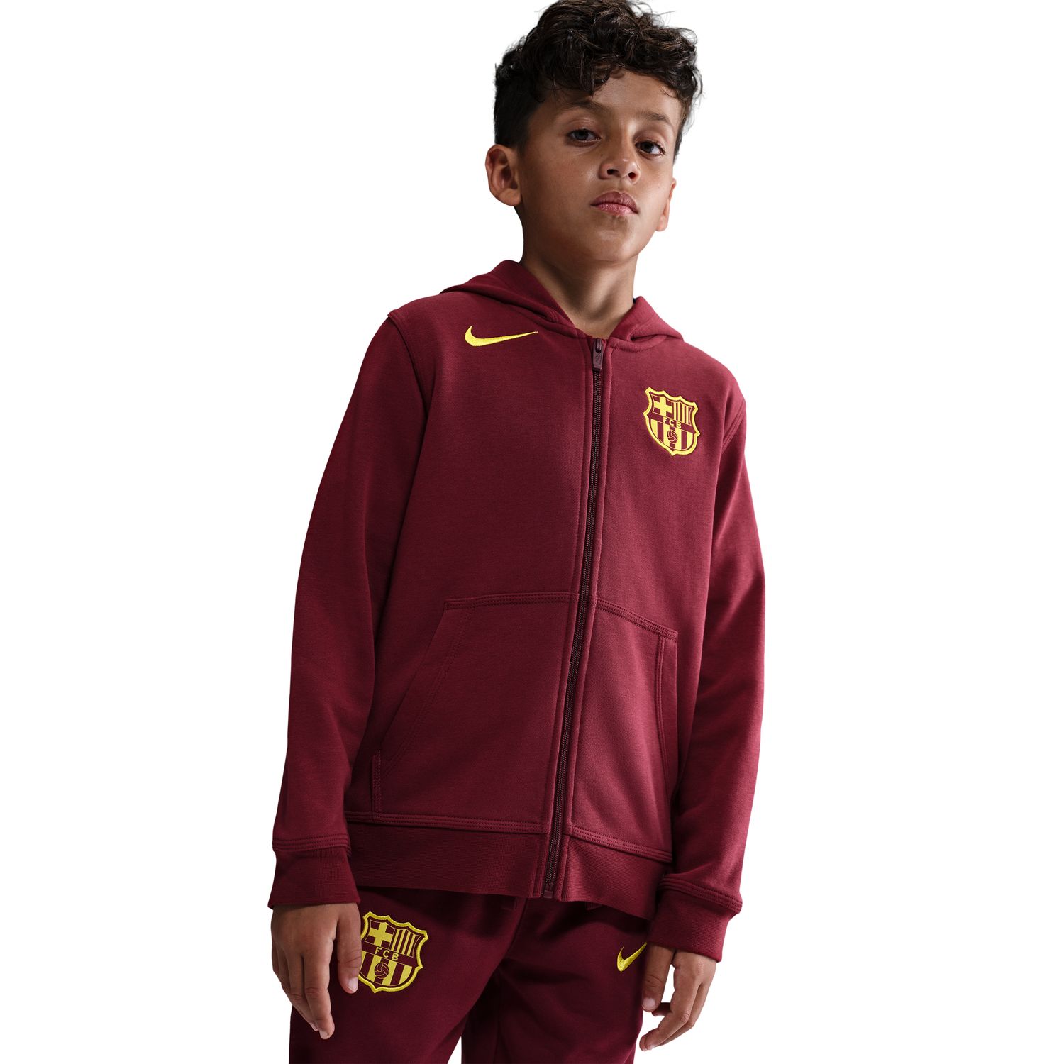 Sweatshirt de Criança FC Barcelona 2025-2026 SE Vermelho / Amarelo-1