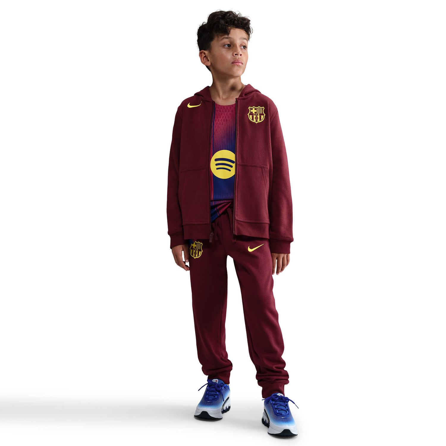 Sweatshirt de Criança FC Barcelona 2025-2026 SE Vermelho / Amarelo-3