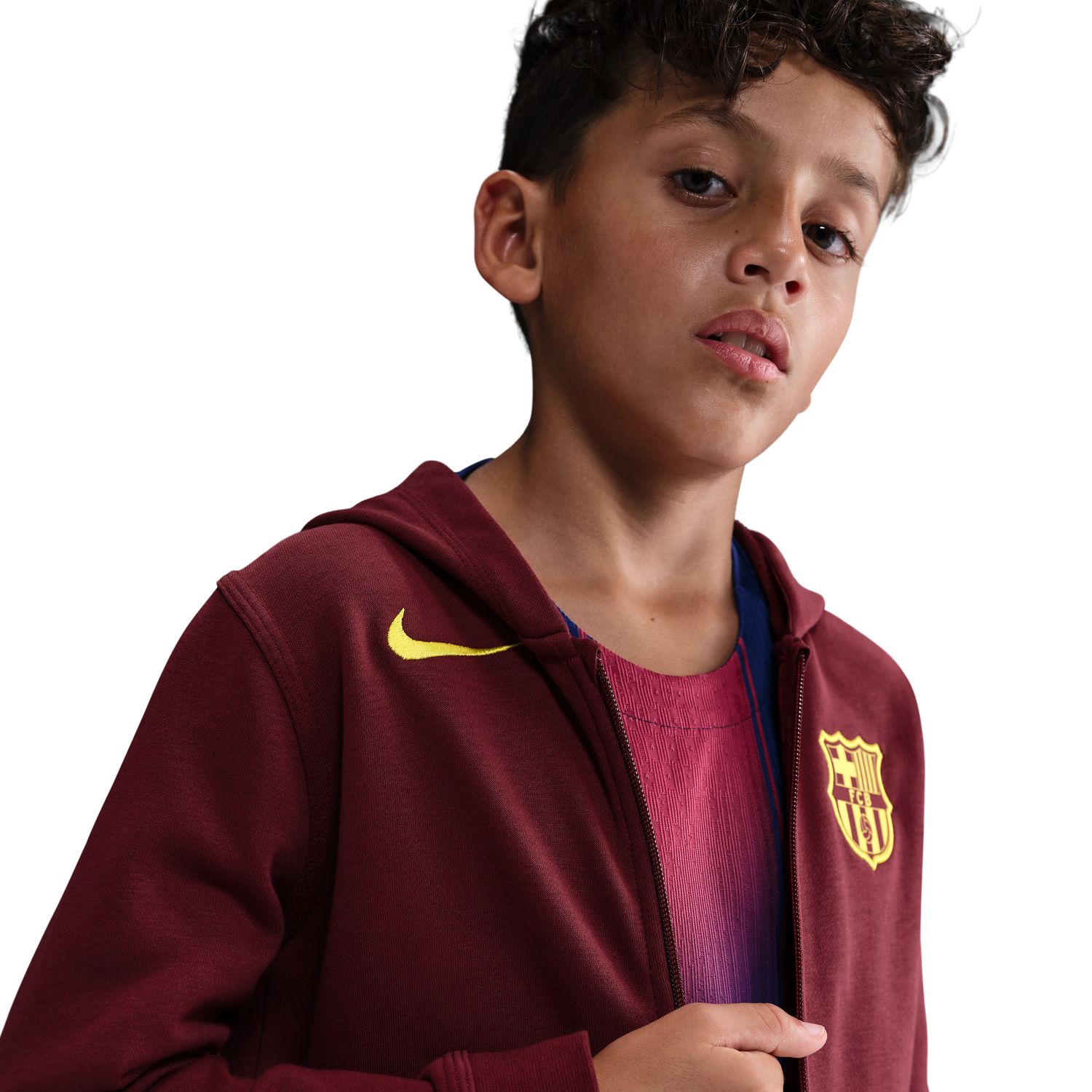 Sweatshirt de Criança FC Barcelona 2025-2026 SE Vermelho / Amarelo-5
