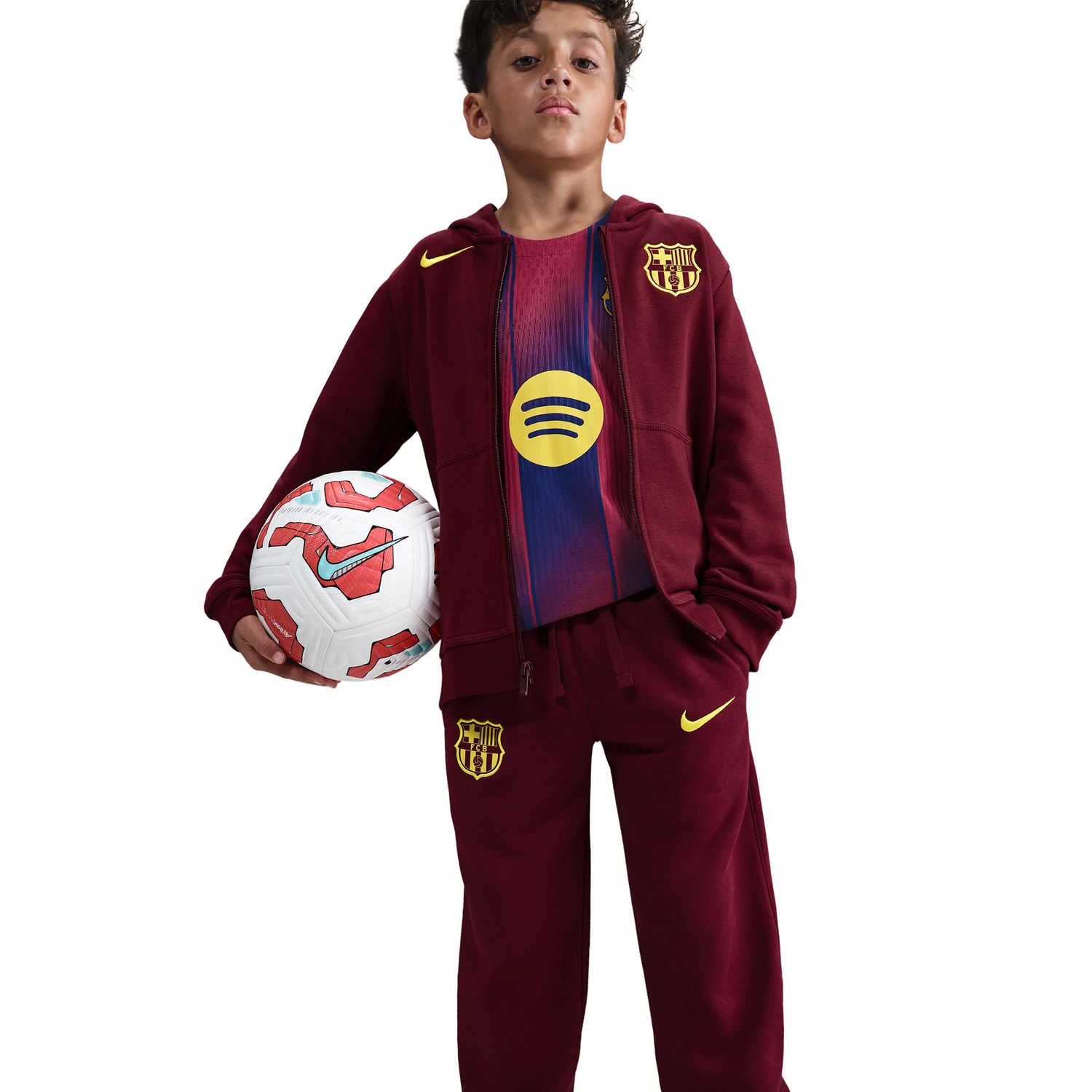 Calças de Criança FC Barcelona 2025-2026 SE Vermelho / Amarelo-5