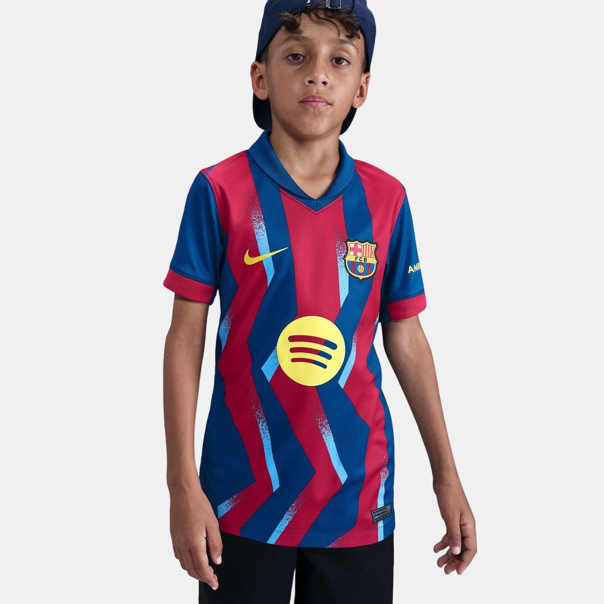 T-shirt de Criança FC Barcelona 2025-2026 Dri-Fit Stadium SE Azul / Amarelo-1