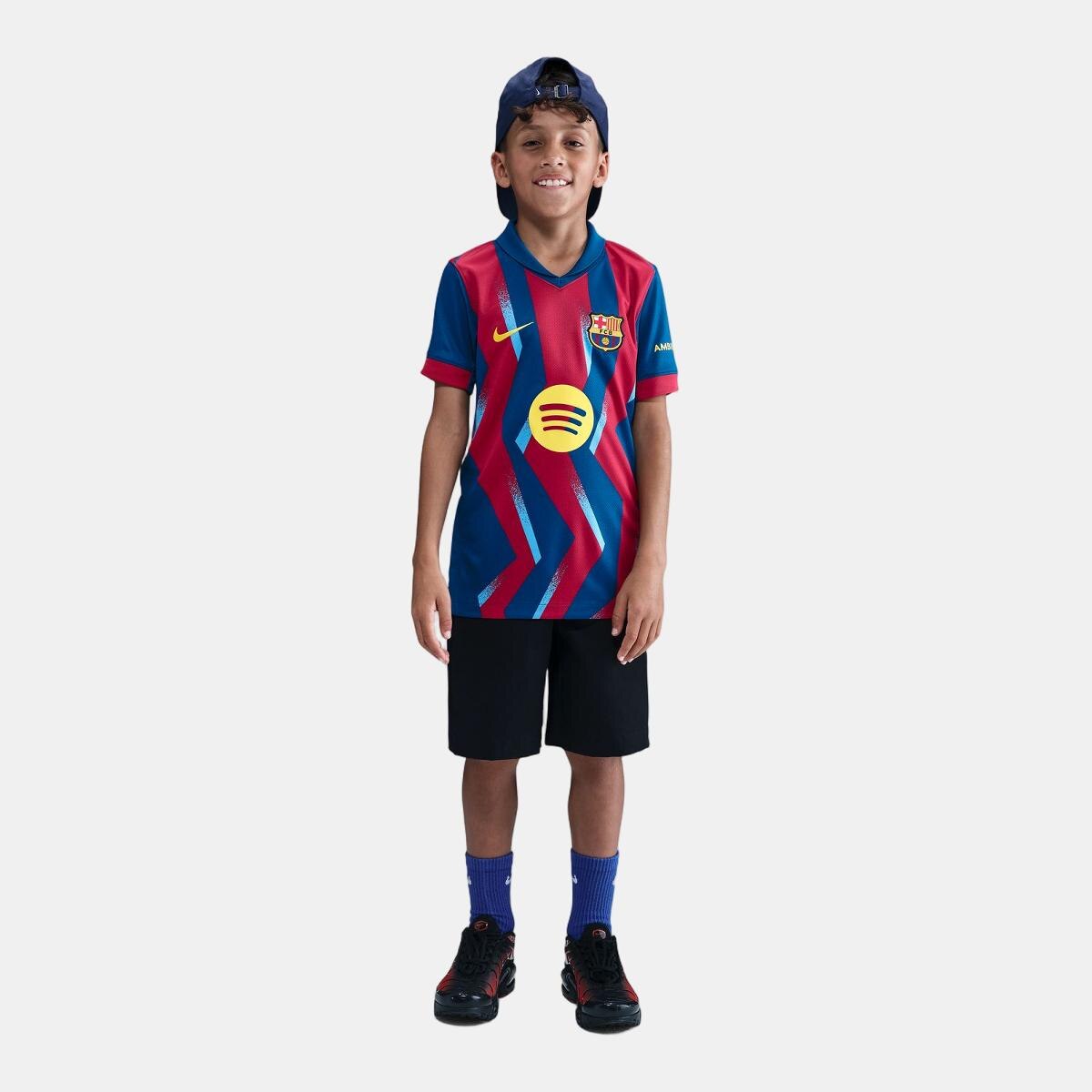 T-shirt de Criança FC Barcelona 2025-2026 Dri-Fit Stadium SE Azul / Amarelo-5