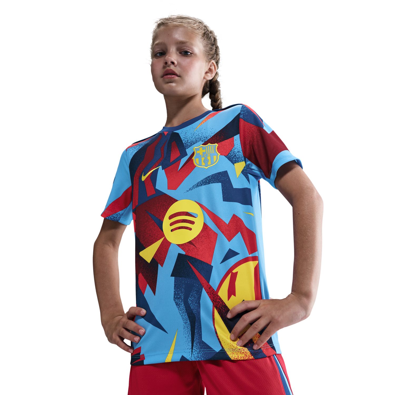 T-shirt de Criança FC Barcelona 2025-2026 Academy Pro SE Azul / Amarelo-1