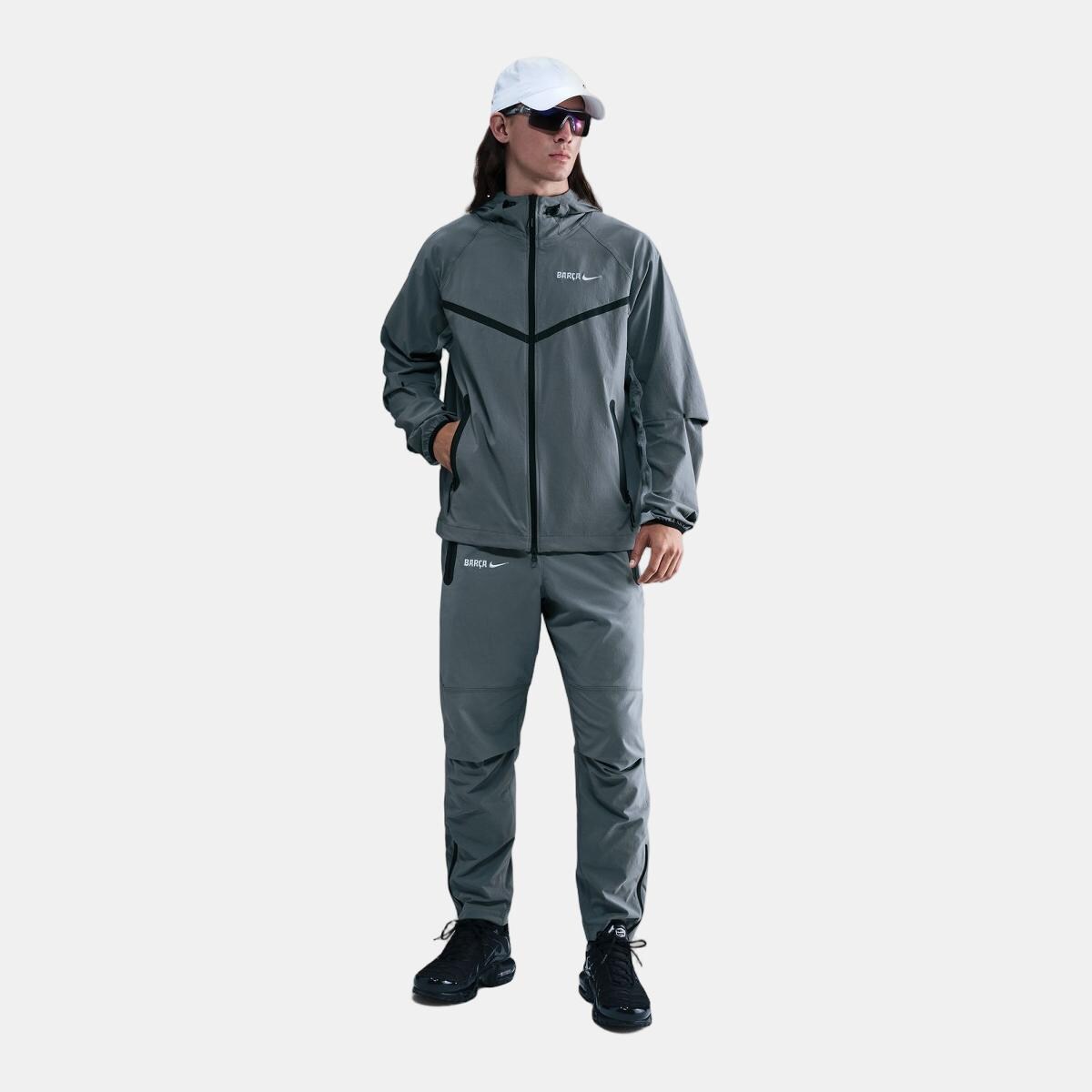 Sweatshirt de Homem FC Barcelona 2025-2026 Tech Woven Cinzento-3