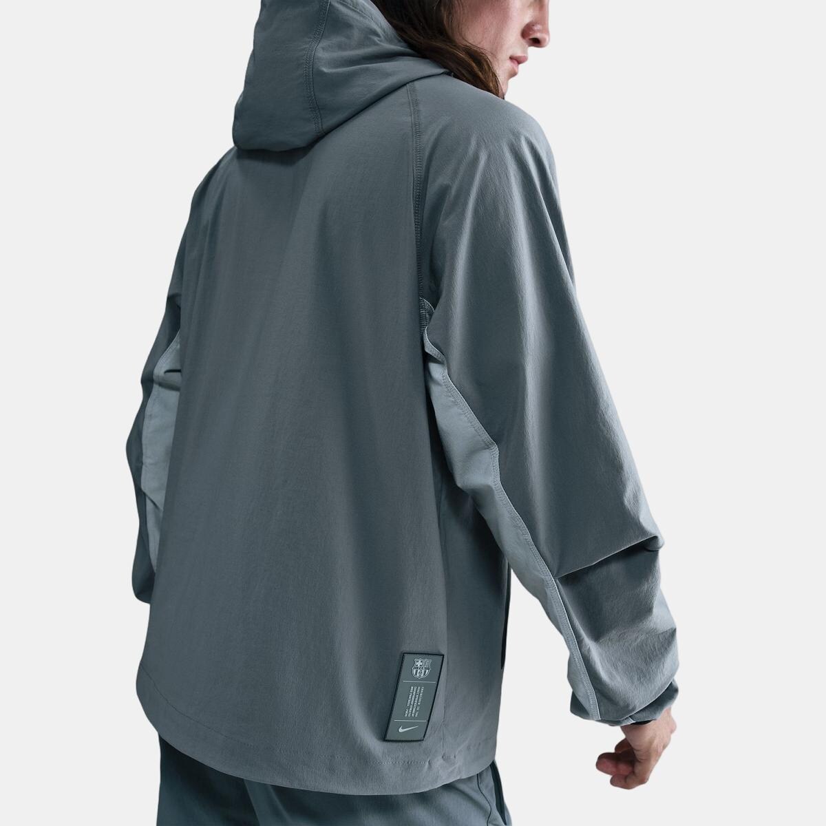 Sweatshirt de Homem FC Barcelona 2025-2026 Tech Woven Cinzento-4