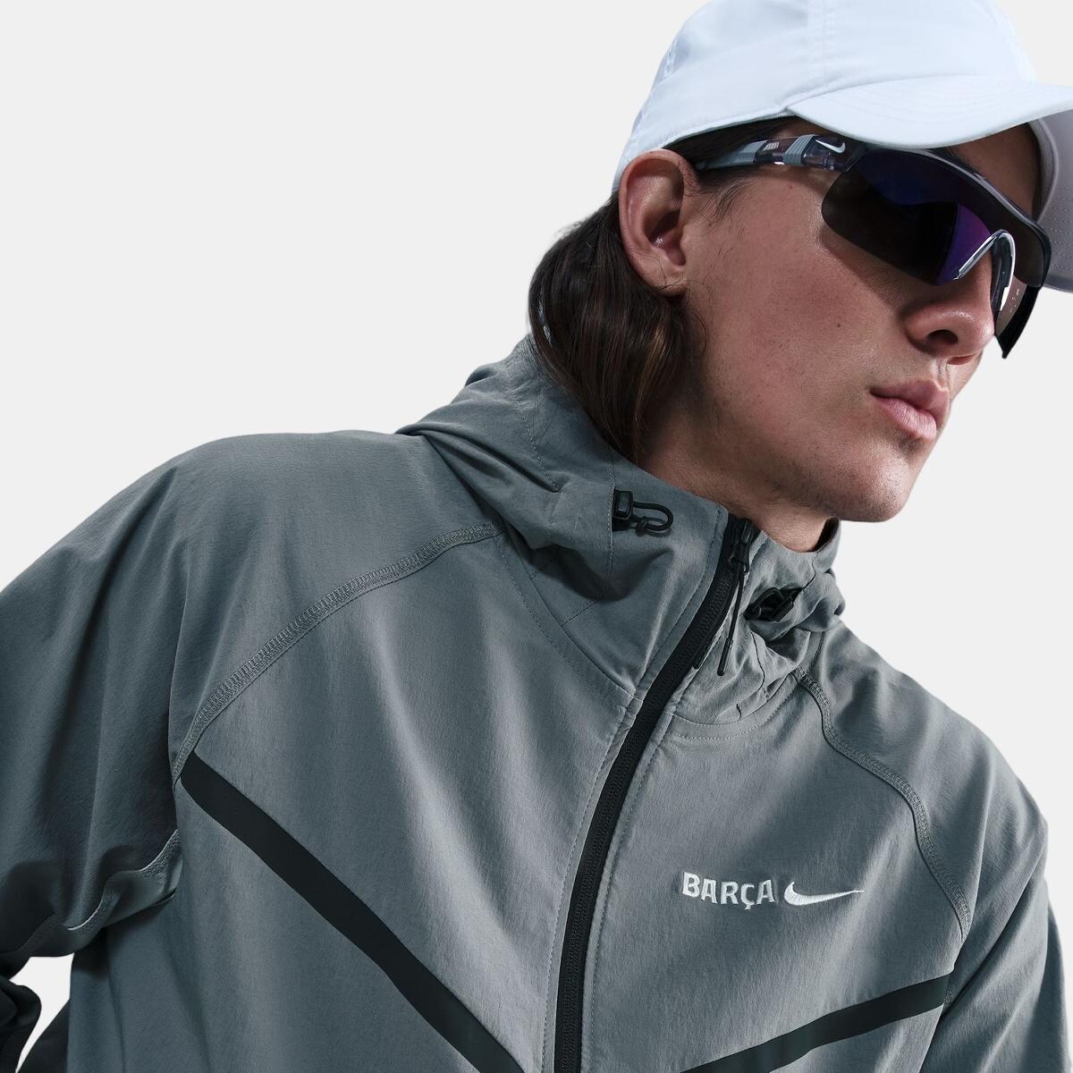 Sweatshirt de Homem FC Barcelona 2025-2026 Tech Woven Cinzento-5