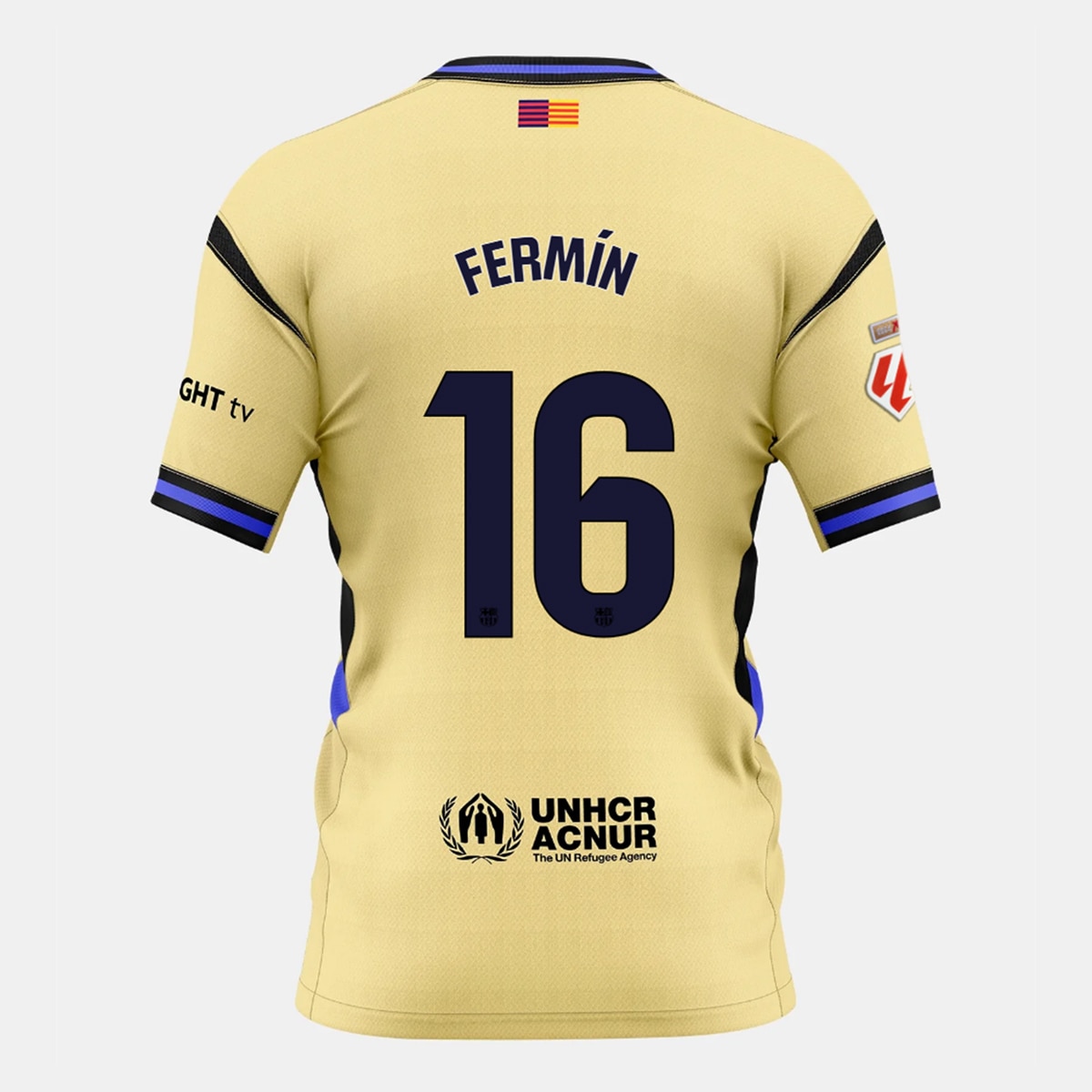 T-shirt de Homem 2.º Equipamento FC Barcelona 2025-2026 Fermín 16 Stadium Dourado-1