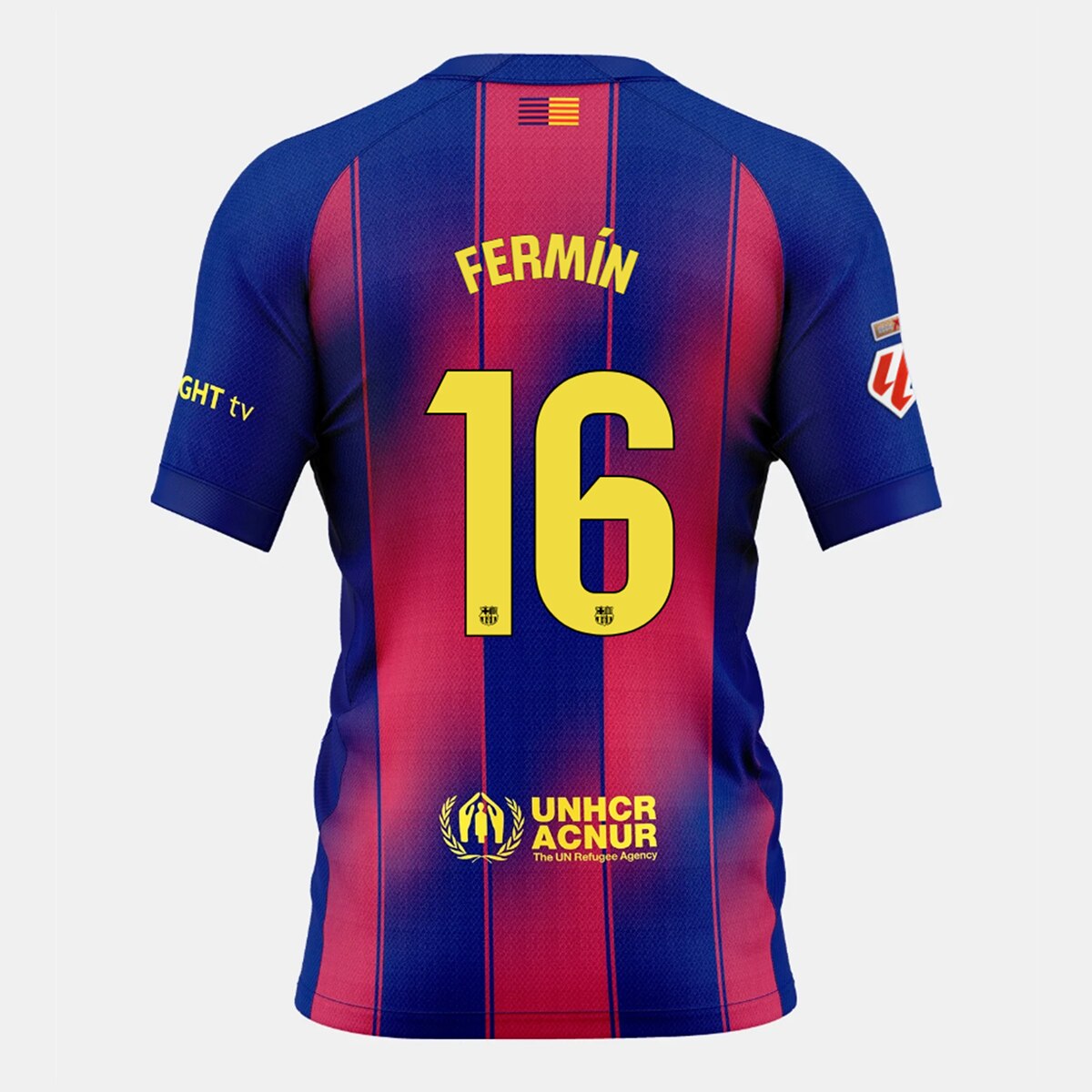 T-shirt de Homem 1.º Equipamento FC Barcelona 2025-2026 Fermín 16 Stadium Azul / Vermelho-1