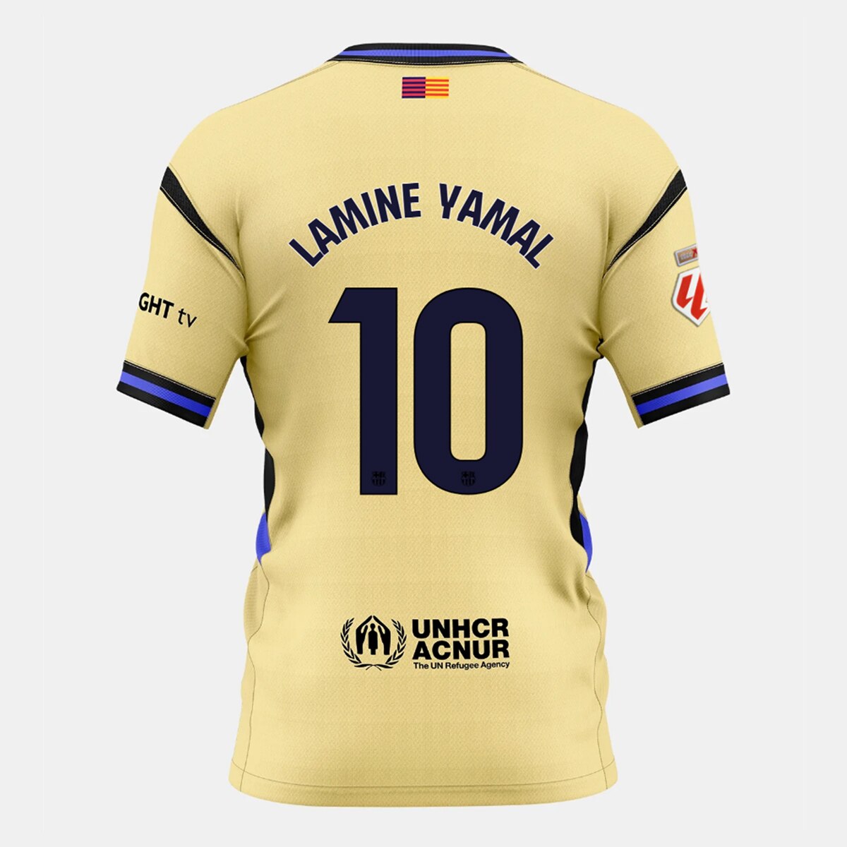 T-shirt de Criança 2.º Equipamento FC Barcelona 2025-2026 Lamine 10 Stadium Dourado-1