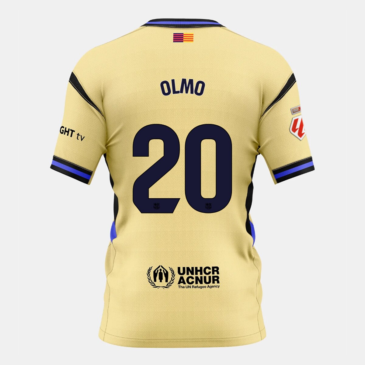 T-shirt de Criança 2.º Equipamento FC Barcelona 2025-2026 Olmo 20 Stadium Dourado-1