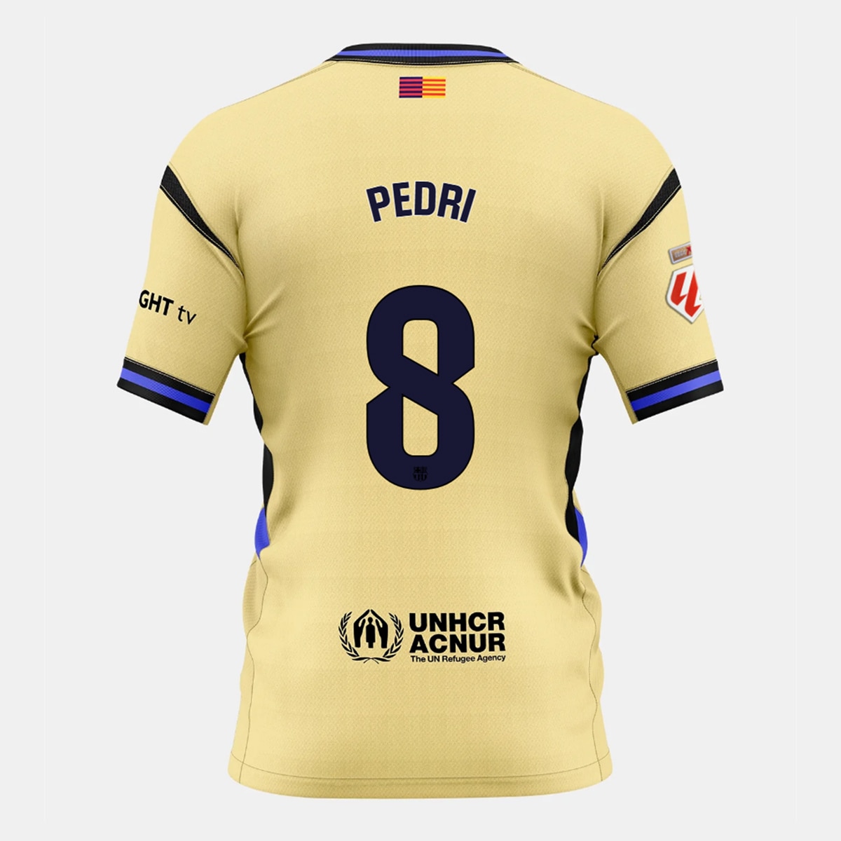 T-shirt de Homem 2.º Equipamento FC Barcelona 2025-2026 Pedri 8 Stadium Dourado-1
