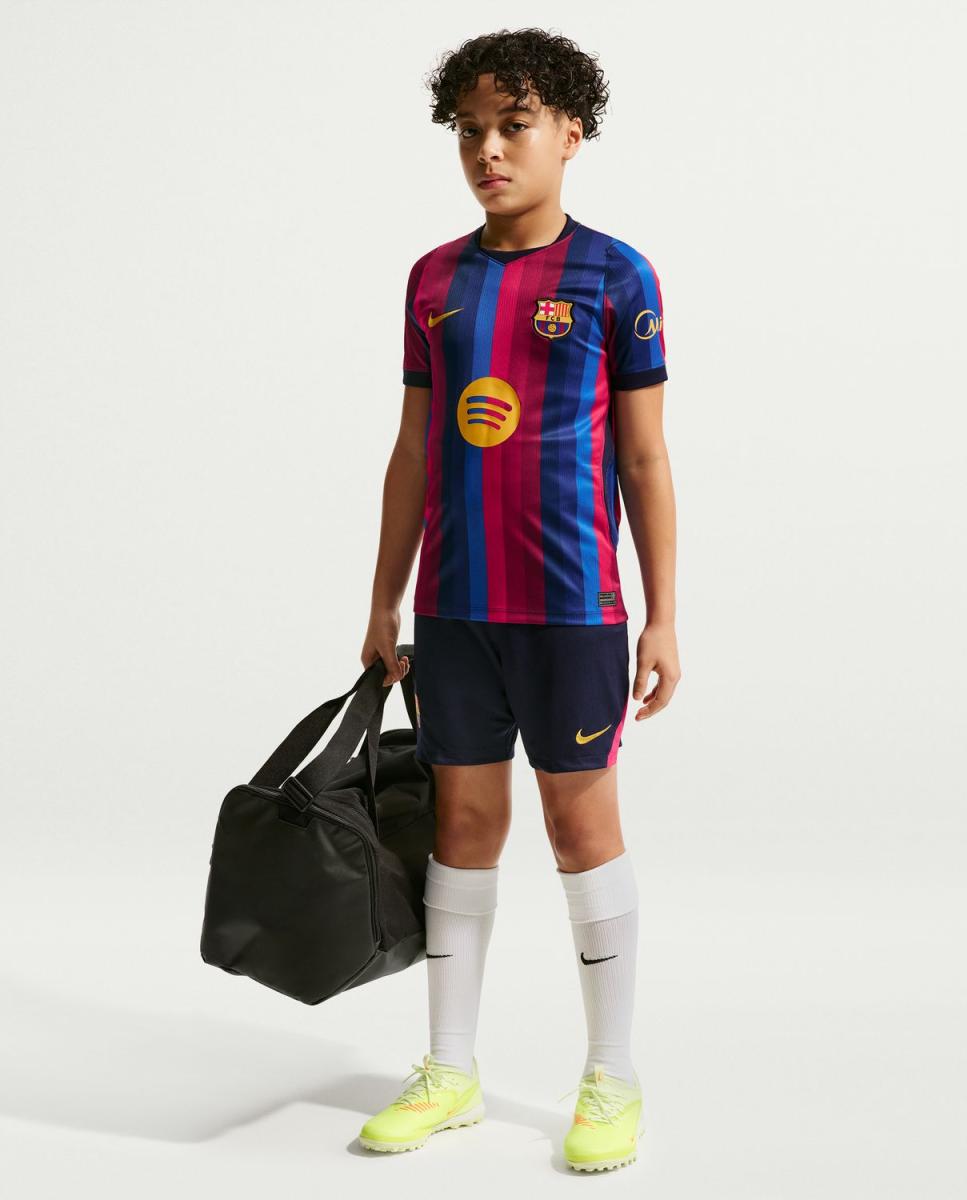 T-shirt de Criança 1.º Equipamento FC Barcelona 2026-2027 Stadium Stadium Azul / Grená-3