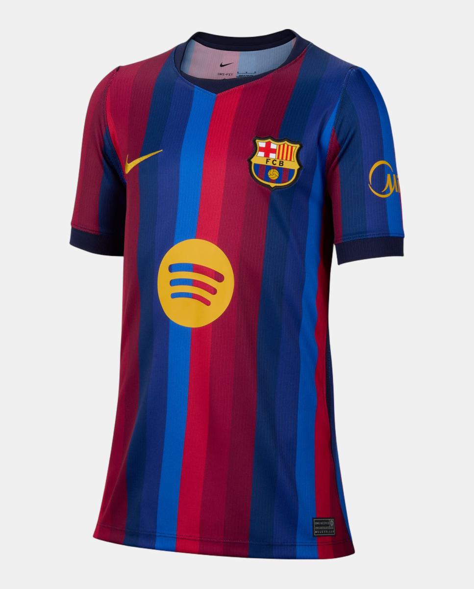 T-shirt de Criança 1.º Equipamento FC Barcelona 2026-2027 Stadium Stadium Azul / Grená-7