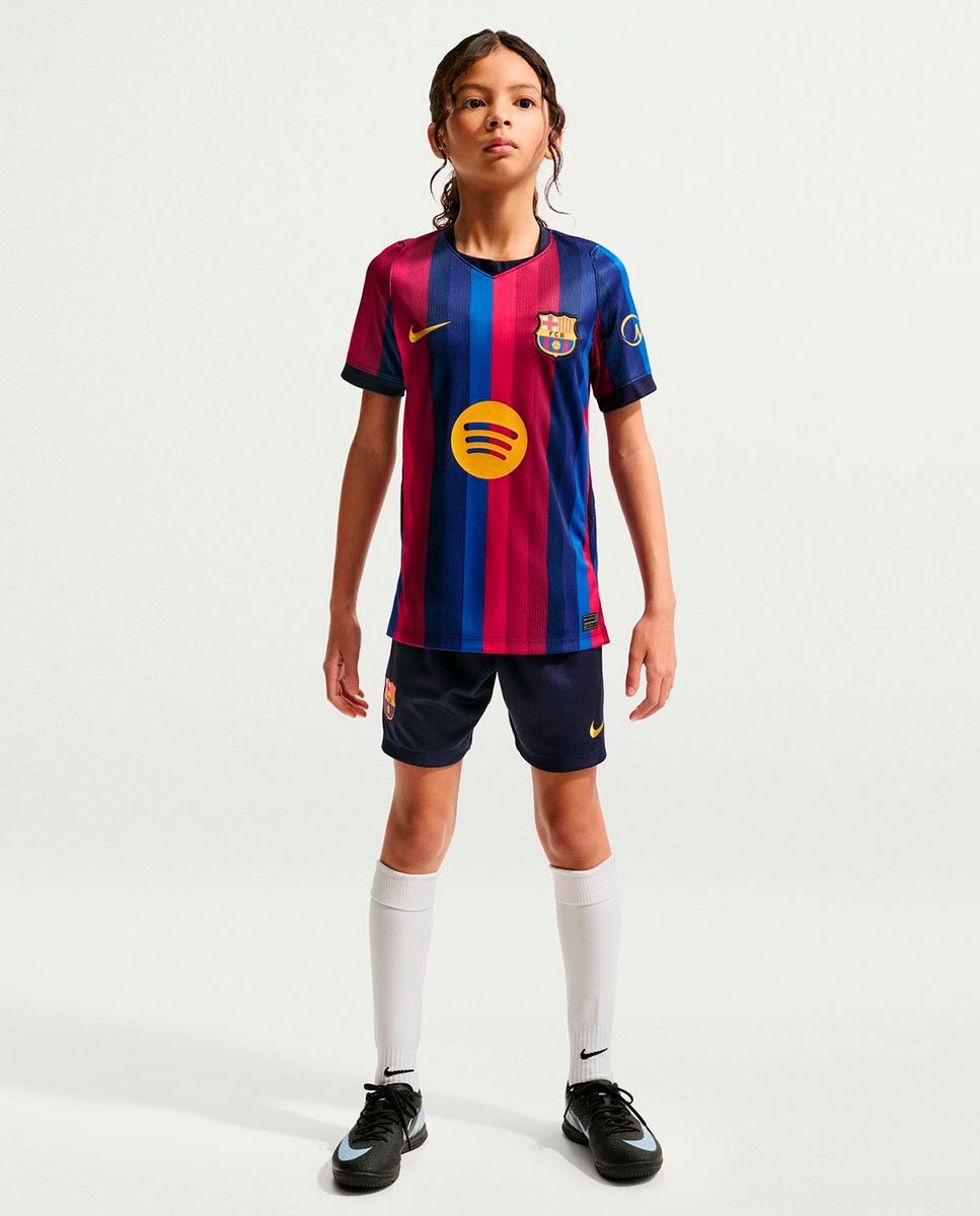 T-shirt de Criança 1.º Equipamento FC Barcelona 2026-2027 Stadium Stadium Azul / Grená-9