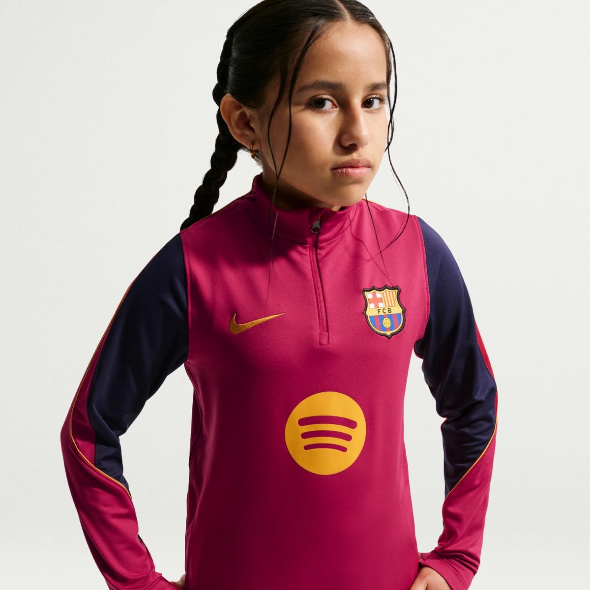 T-shirt de Criança FC Barcelona 2026-2027 Stadium Dri-FIT Strike Drill Top Vermelho-3