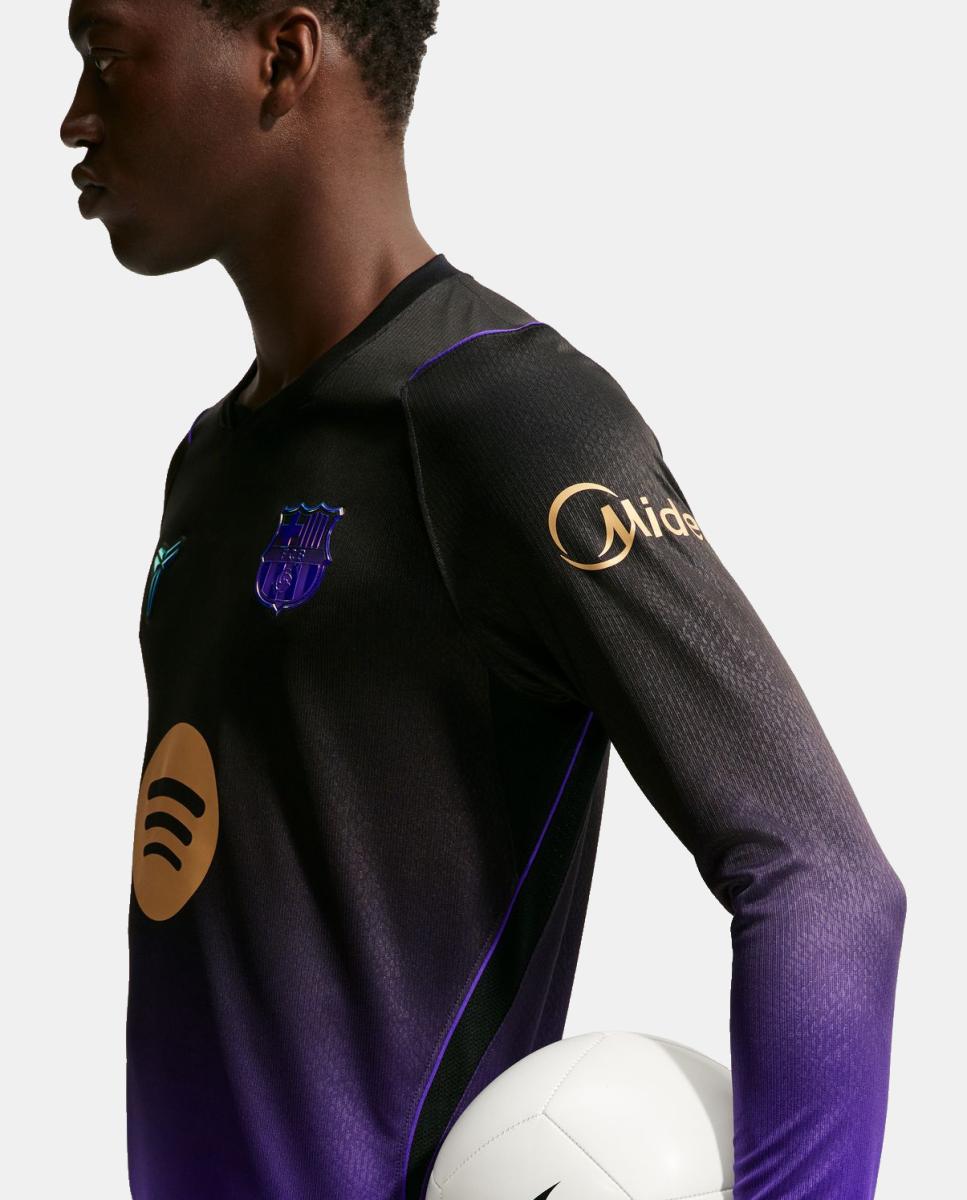 T-shirt de Homem 2.º Equipamento FC Barcelona 2026-2027 Stadium LS Roxo-3