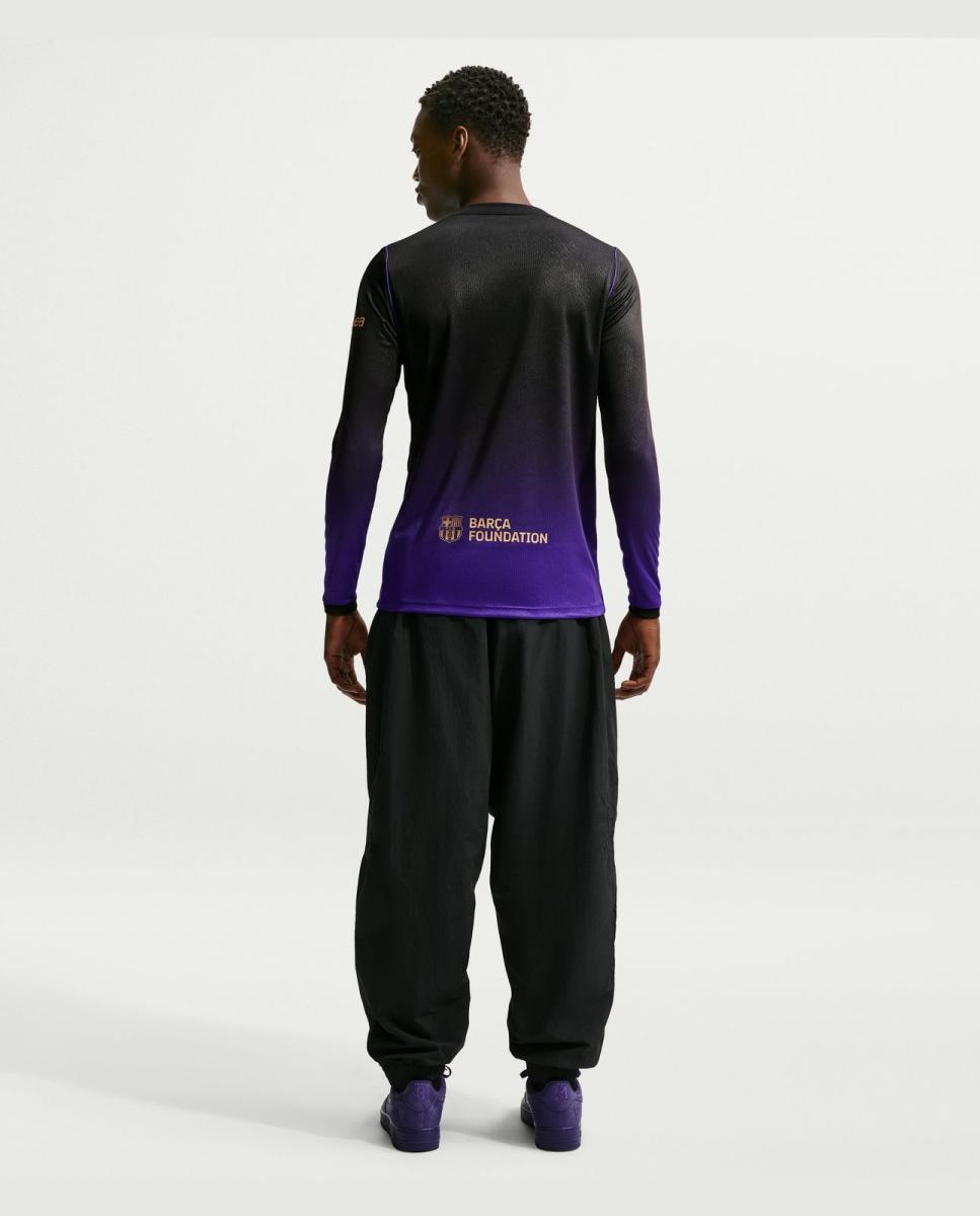 T-shirt de Homem 2.º Equipamento FC Barcelona 2026-2027 Stadium LS Roxo-5