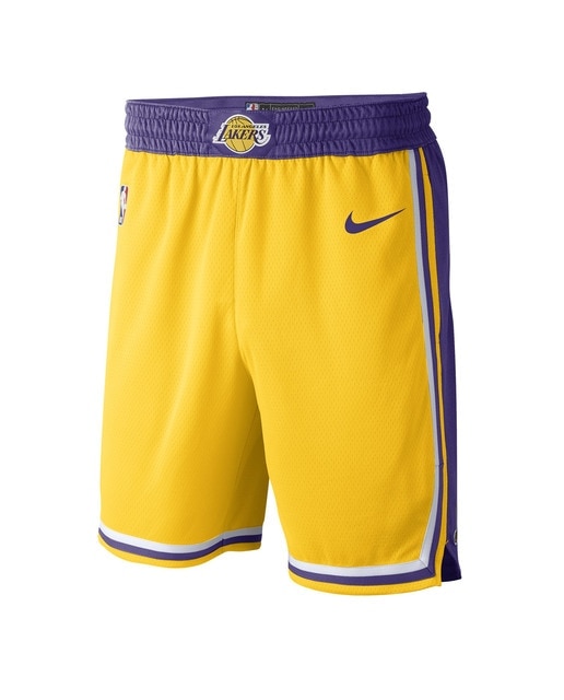 Bermudas de homem Los Angeles Lakers 2018-2019 Icon Edition Nike Amarelo-1