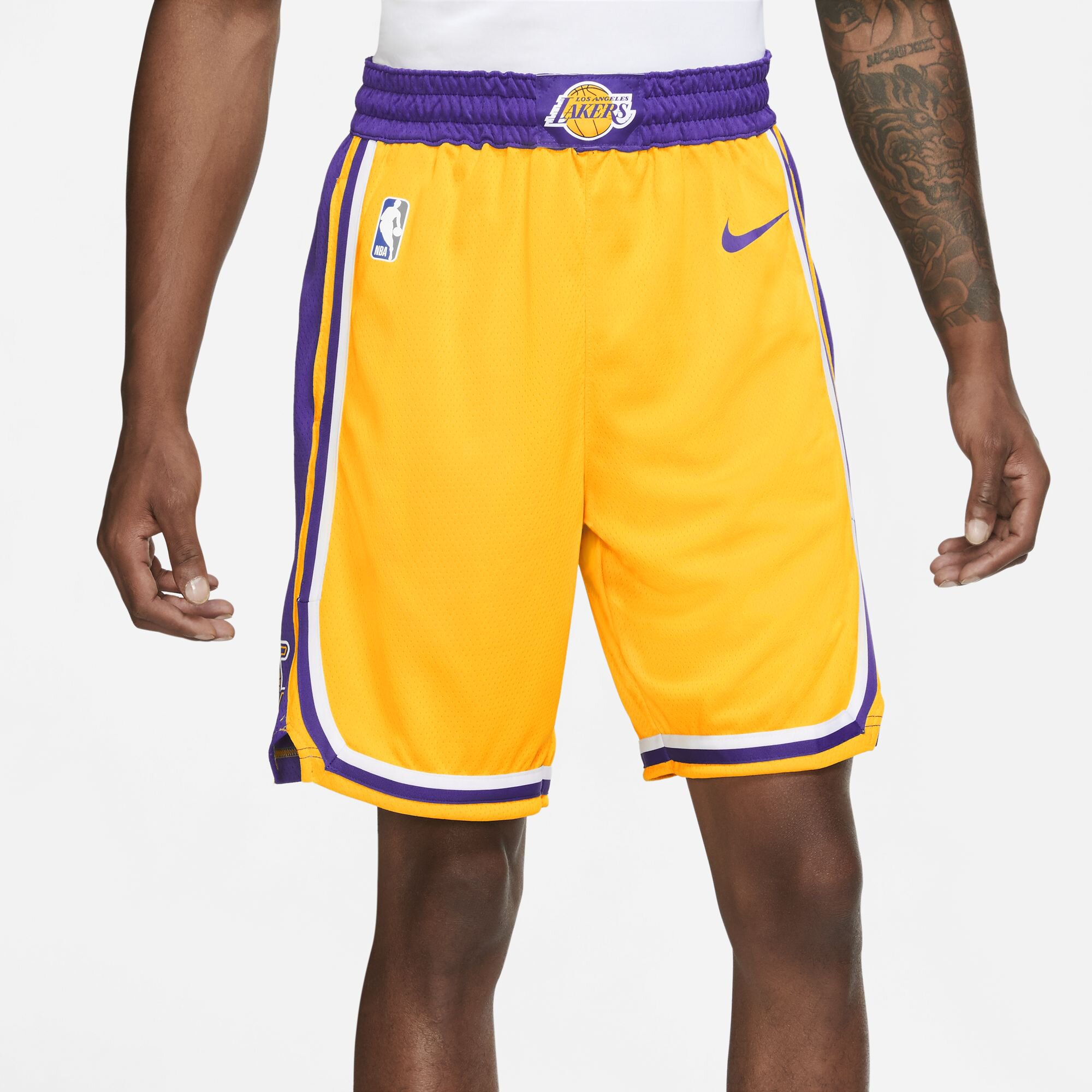 Bermudas de homem Los Angeles Lakers 2018-2019 Icon Edition Nike Amarelo-5
