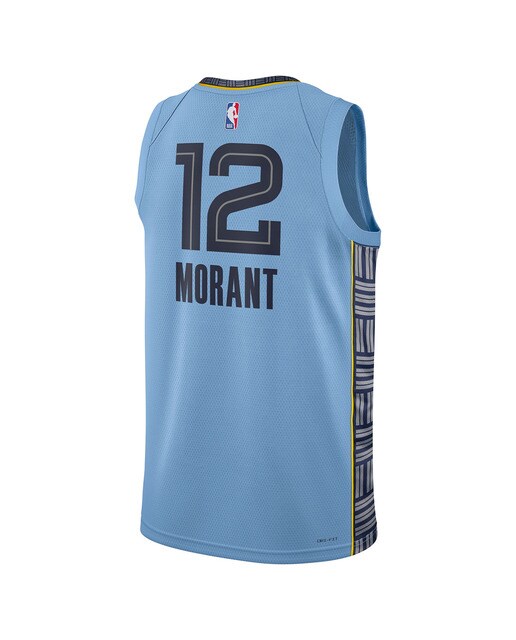 T-shirt de Homem Memphis Grizzlies Statement Edition Ja Morant 2023-2024 Azul-2
