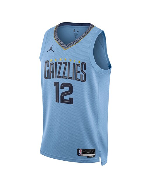 T-shirt de Homem Memphis Grizzlies Statement Edition Ja Morant 2023-2024 Azul-3