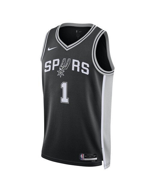 T-shirt de Homem San Antonio Spurs Wembanyama Icon Edition 2022-2023 Preto-1