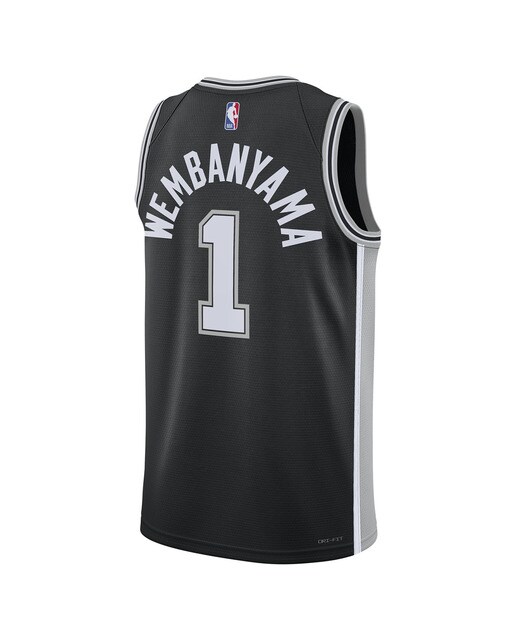 T-shirt de Homem San Antonio Spurs Wembanyama Icon Edition 2022-2023 Preto-2