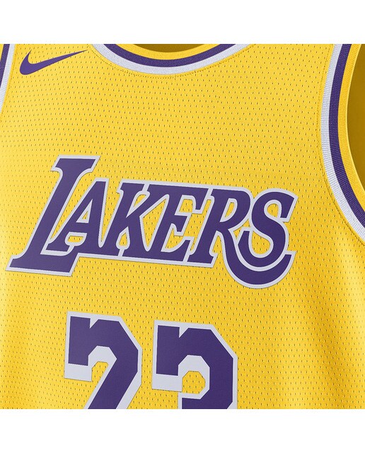 T-shirt de Homem Los Angeles Lakers 2022-2023 Icon Edition LeBron James Amarelo-3