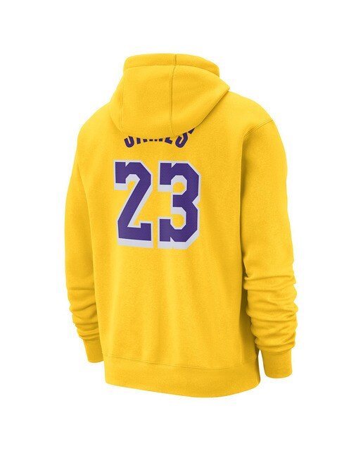Sweatshirt de Homem Los Angeles Lakers Club LeBron James Amarelo-2