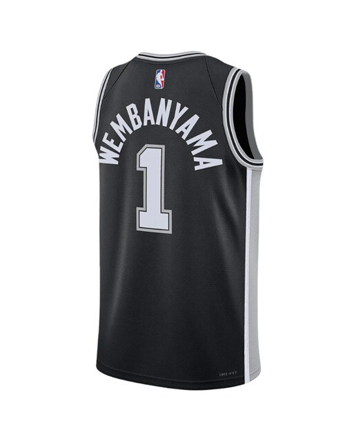 T-shirt de Criança San Antonio Spurs Wembanyama Icon Edition Preto-2