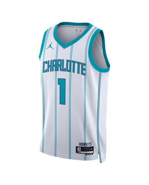 T-shirt de Homem Charlotte Hornets Association Edition Azul / Branco-1