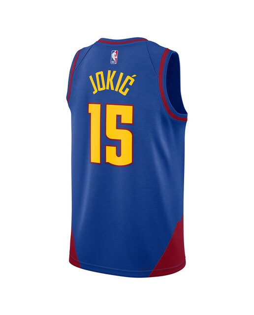 T-shirt de Homem Nikola Jokic Denver Nuggets Statement Edition Azul-escuro-2